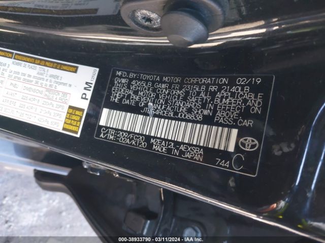 Photo 8 VIN: JTDS4RCE8LJ008838 - TOYOTA COROLLA 