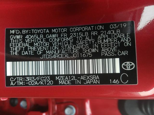 Photo 9 VIN: JTDS4RCEXLJ011675 - TOYOTA COROLLA SE 