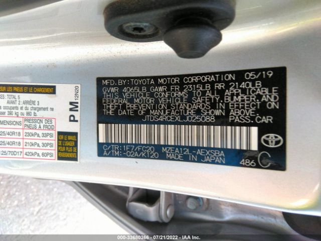 Photo 8 VIN: JTDS4RCEXLJ025088 - TOYOTA COROLLA 