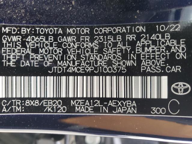 Photo 11 VIN: JTDT4MCE9PJ100375 - TOYOTA COROLLA 