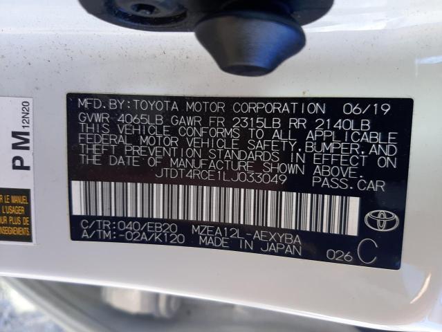 Photo 11 VIN: JTDT4RCE1LJ033049 - TOYOTA COROLLA XS 