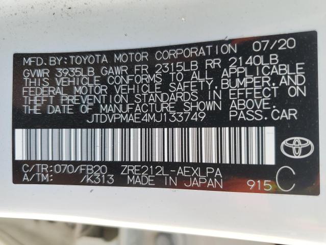 Photo 11 VIN: JTDVPMAE4MJ133749 - TOYOTA COROLLA 