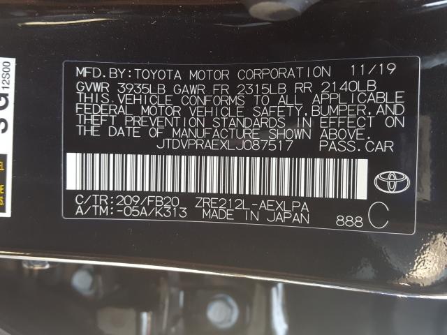 Photo 9 VIN: JTDVPRAEXLJ087517 - TOYOTA COROLLA LE 