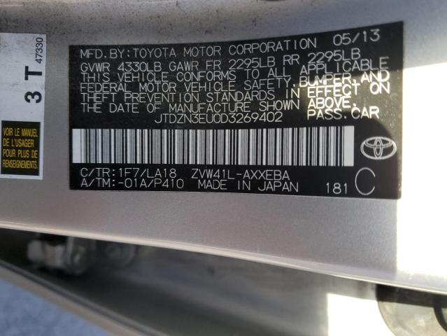 Photo 12 VIN: JTDZN3EU0D3269402 - TOYOTA PRIUS V 