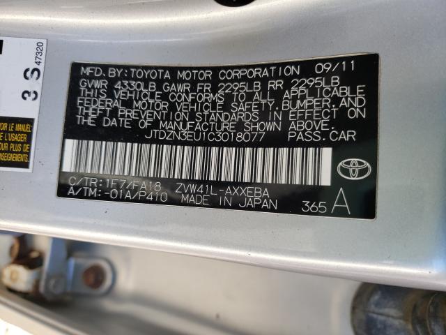 Photo 9 VIN: JTDZN3EU1C3018077 - TOYOTA PRIUS V 