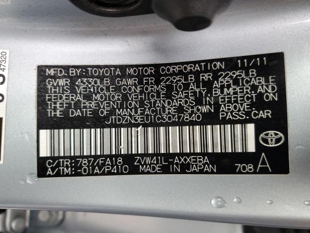 Photo 11 VIN: JTDZN3EU1C3047840 - TOYOTA PRIUS V 