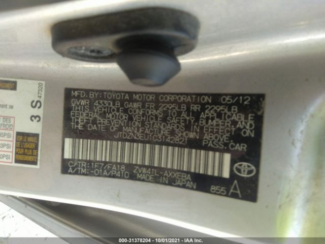 Photo 8 VIN: JTDZN3EU1C3142821 - TOYOTA PRIUS V 