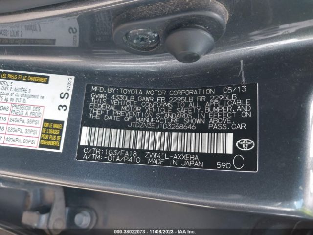 Photo 8 VIN: JTDZN3EU1D3268646 - TOYOTA PRIUS V 