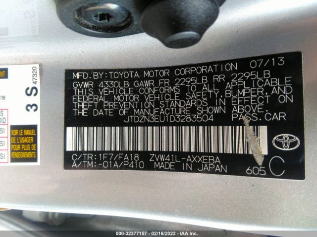 Photo 8 VIN: JTDZN3EU1D3283504 - TOYOTA PRIUS V 