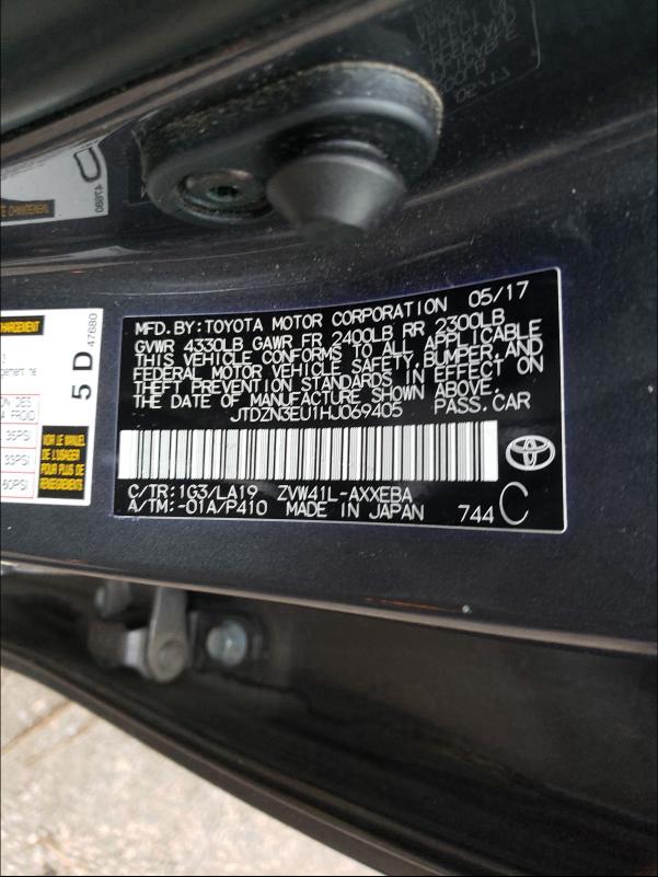 Photo 9 VIN: JTDZN3EU1HJ069405 - TOYOTA PRIUS V 