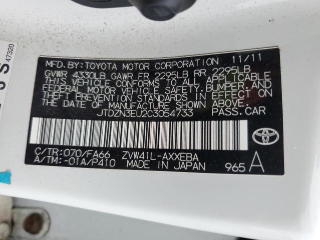 Photo 12 VIN: JTDZN3EU2C3054733 - TOYOTA PRIUS 