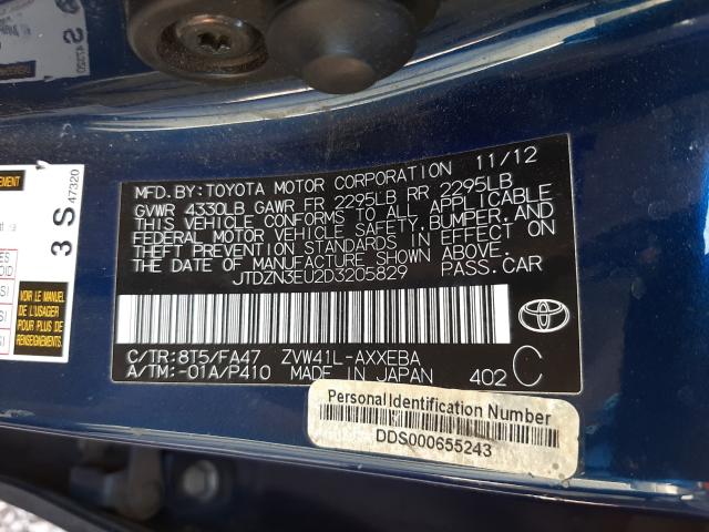 Photo 9 VIN: JTDZN3EU2D3205829 - TOYOTA PRIUS V 