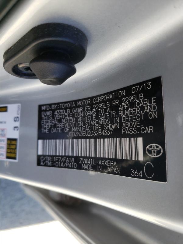 Photo 9 VIN: JTDZN3EU2D3284337 - TOYOTA PRIUS V 