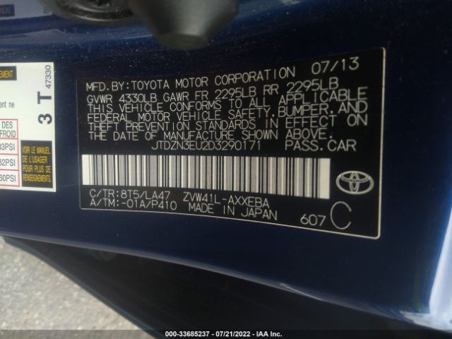 Photo 8 VIN: JTDZN3EU2D3290171 - TOYOTA PRIUS V 