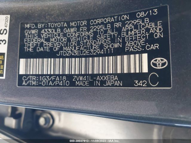 Photo 8 VIN: JTDZN3EU2E3294111 - TOYOTA PRIUS V 