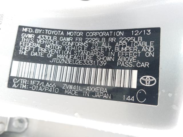 Photo 9 VIN: JTDZN3EU2E3331139 - TOYOTA PRIUS V 