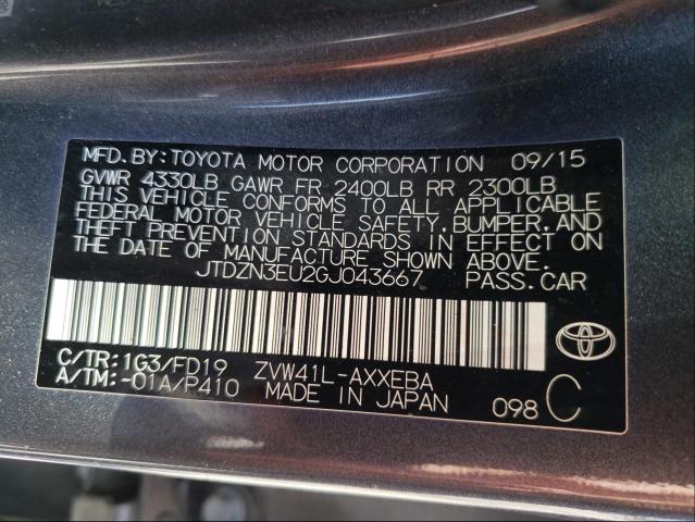 Photo 9 VIN: JTDZN3EU2GJ043667 - TOYOTA PRIUS V 