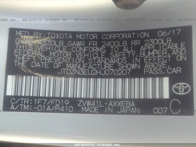 Photo 8 VIN: JTDZN3EU2HJ070207 - TOYOTA PRIUS V 