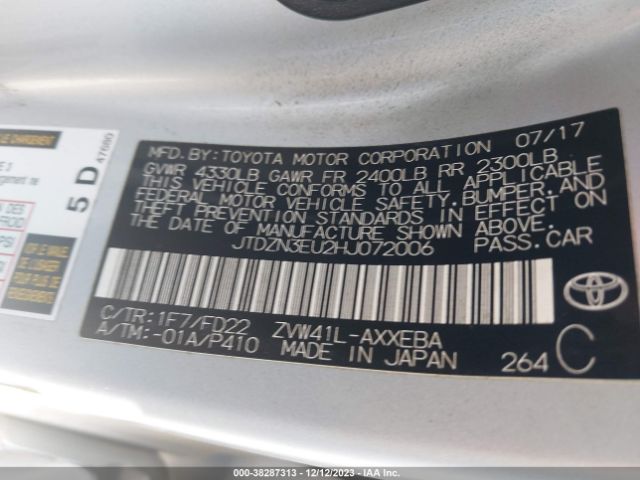 Photo 8 VIN: JTDZN3EU2HJ072006 - TOYOTA PRIUS V 