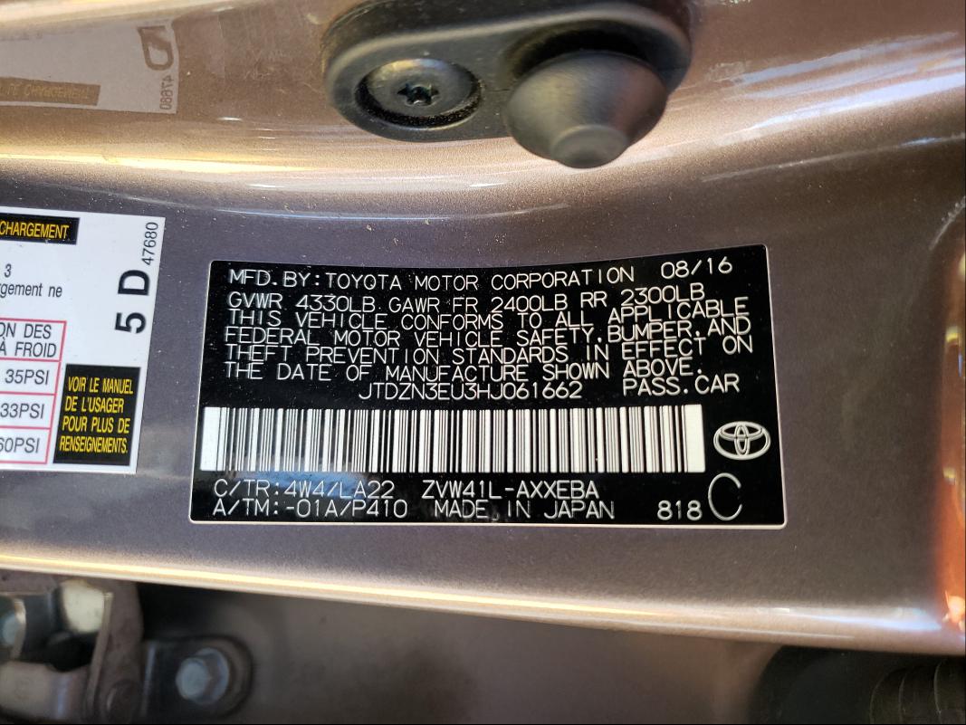 Photo 9 VIN: JTDZN3EU3HJ061662 - TOYOTA PRIUS V 