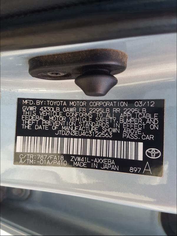 Photo 9 VIN: JTDZN3EU4C3122563 - TOYOTA PRIUS V 