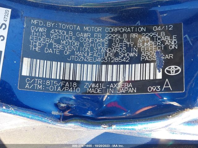 Photo 8 VIN: JTDZN3EU4C3128542 - TOYOTA PRIUS V 