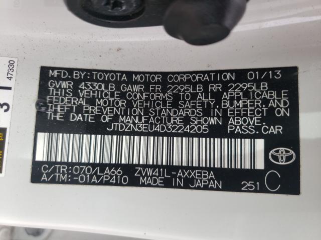 Photo 9 VIN: JTDZN3EU4D3224205 - TOYOTA PRIUS V 