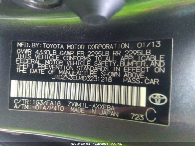 Photo 8 VIN: JTDZN3EU4D3231218 - TOYOTA PRIUS V 