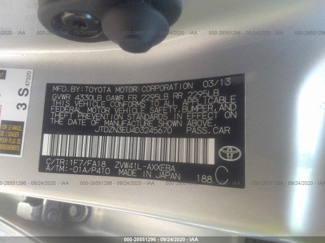 Photo 8 VIN: JTDZN3EU4D3245670 - TOYOTA PRIUS V 