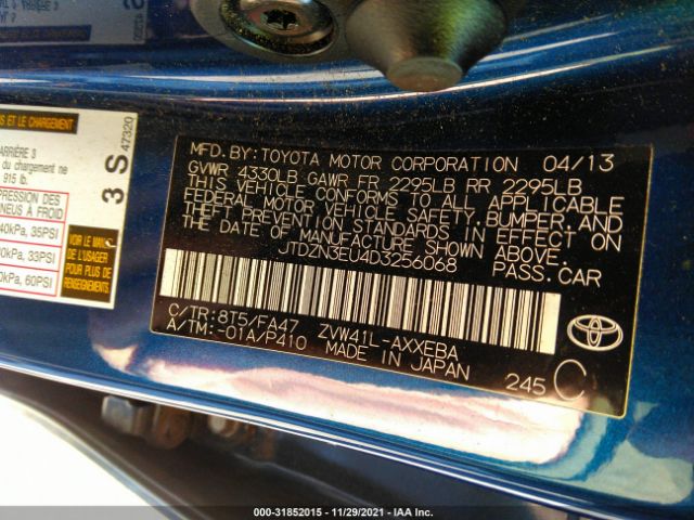 Photo 8 VIN: JTDZN3EU4D3256068 - TOYOTA PRIUS V 