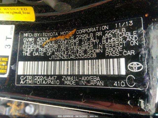 Photo 8 VIN: JTDZN3EU4E3326508 - TOYOTA PRIUS V 