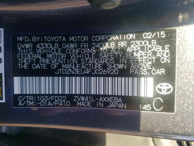 Photo 9 VIN: JTDZN3EU4FJ026920 - TOYOTA PRIUS V 