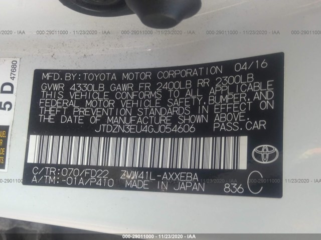 Photo 8 VIN: JTDZN3EU4GJ054606 - TOYOTA PRIUS V 