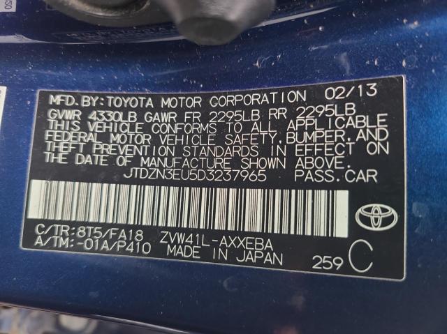 Photo 9 VIN: JTDZN3EU5D3237965 - TOYOTA PRIUS V 