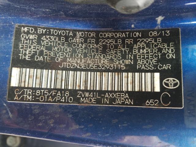 Photo 9 VIN: JTDZN3EU5E3293115 - TOYOTA PRIUS V 