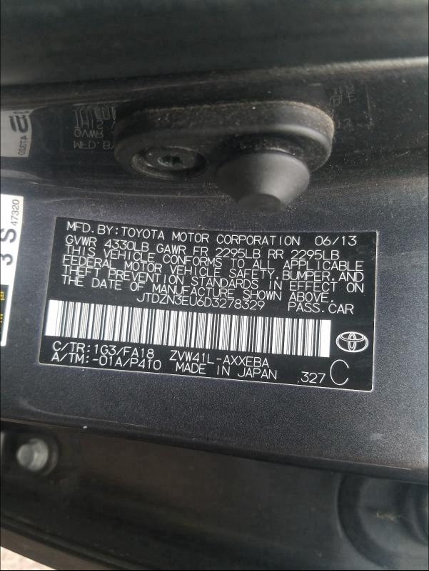 Photo 9 VIN: JTDZN3EU6D3278329 - TOYOTA PRIUS 