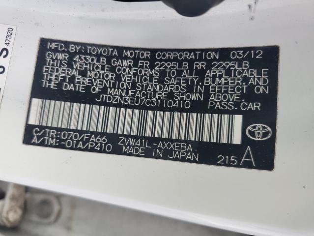 Photo 11 VIN: JTDZN3EU7C3110410 - TOYOTA PRIUS V 