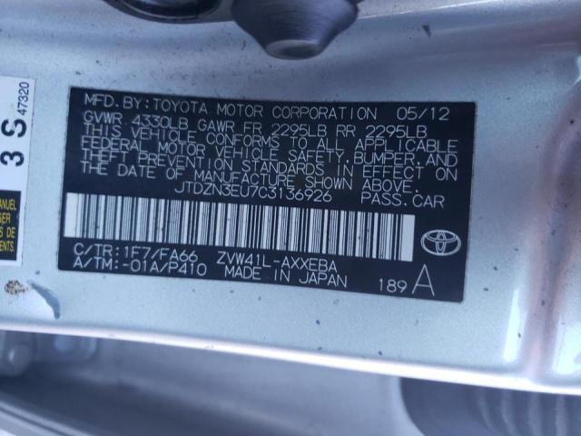 Photo 9 VIN: JTDZN3EU7C3136926 - TOYOTA PRIUS V 