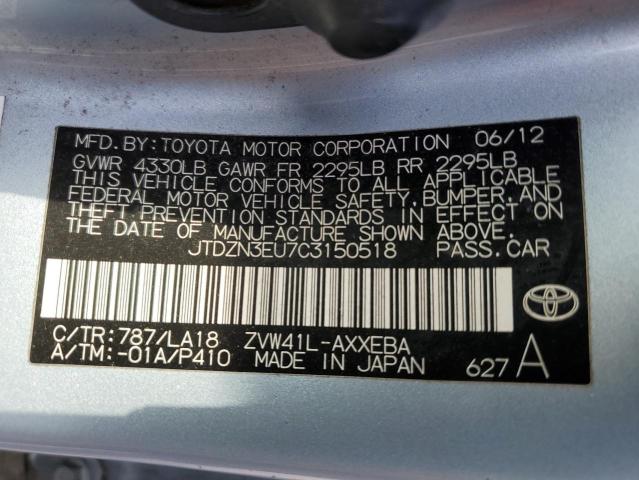 Photo 11 VIN: JTDZN3EU7C3150518 - TOYOTA PRIUS V 