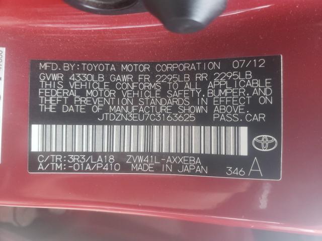 Photo 9 VIN: JTDZN3EU7C3163625 - TOYOTA PRIUS V 