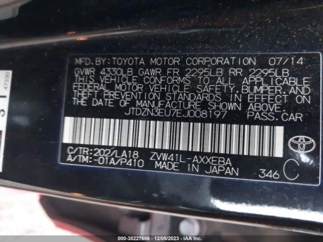 Photo 8 VIN: JTDZN3EU7EJ008197 - TOYOTA PRIUS V 