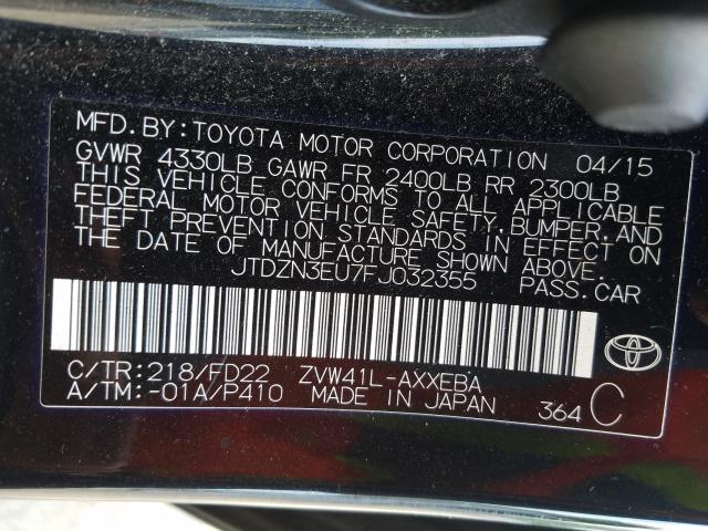 Photo 9 VIN: JTDZN3EU7FJ032355 - TOYOTA PRIUS V 