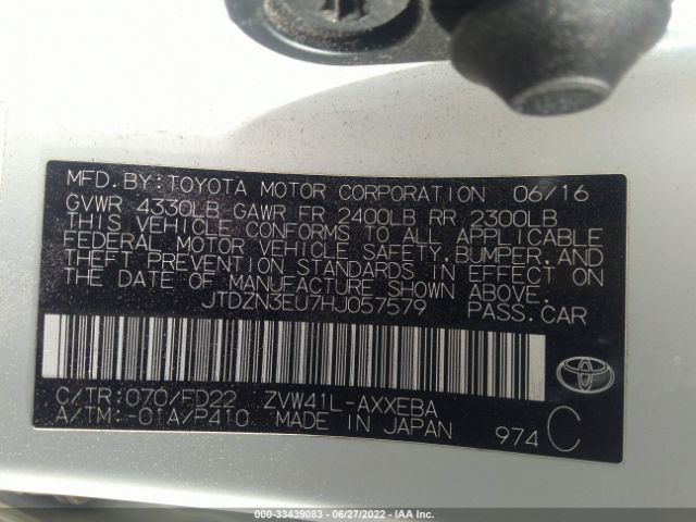 Photo 8 VIN: JTDZN3EU7HJ057579 - TOYOTA PRIUS V 