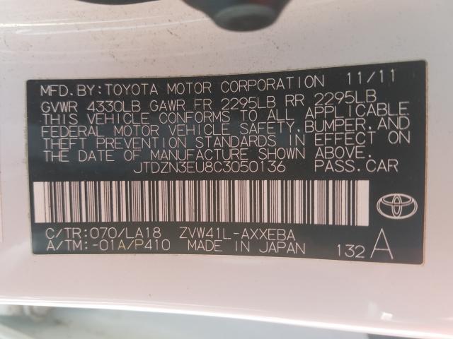 Photo 9 VIN: JTDZN3EU8C3050136 - TOYOTA PRIUS V 