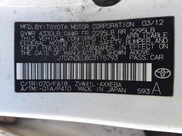 Photo 9 VIN: JTDZN3EU8C3115793 - TOYOTA PRIUS V 