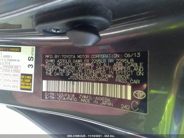 Photo 8 VIN: JTDZN3EU9D3273660 - TOYOTA PRIUS V 