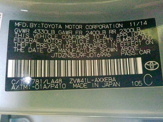 Photo 9 VIN: JTDZN3EU9FJ016996 - TOYOTA PRIUS V 