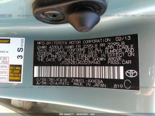 Photo 8 VIN: JTDZN3EUXD3239940 - TOYOTA PRIUS V 