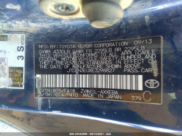 Photo 8 VIN: JTDZN3EUXE3298827 - TOYOTA PRIUS V 