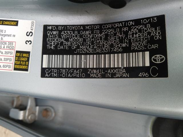 Photo 9 VIN: JTDZN3EUXE3317456 - TOYOTA PRIUS V 